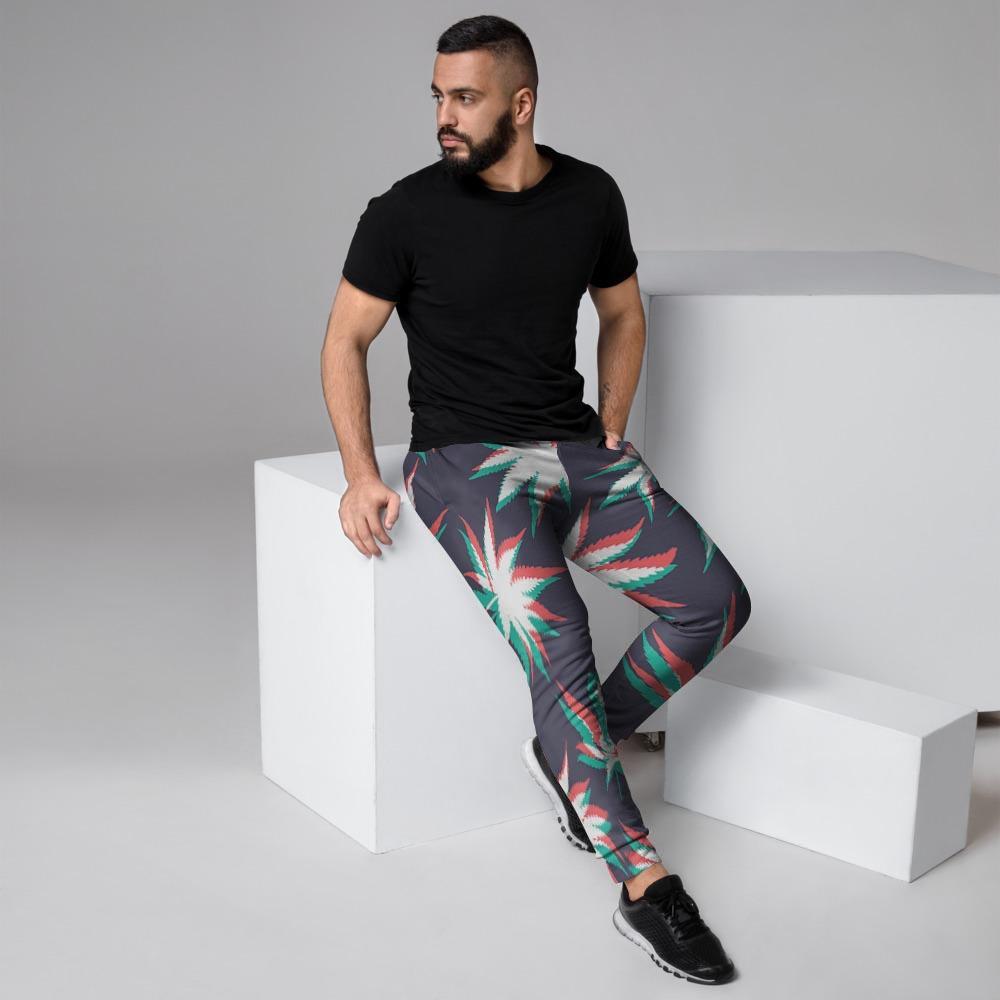 Reggae Leaf Psychedelic Men's Joggers-grizzshop