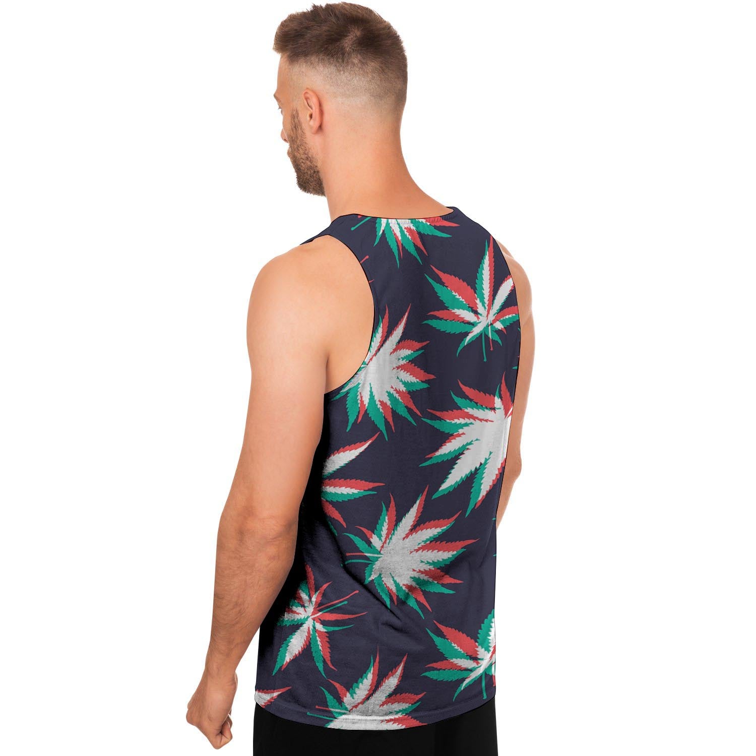 Reggae Leaf Psychedelic Men's Tank Tops-grizzshop