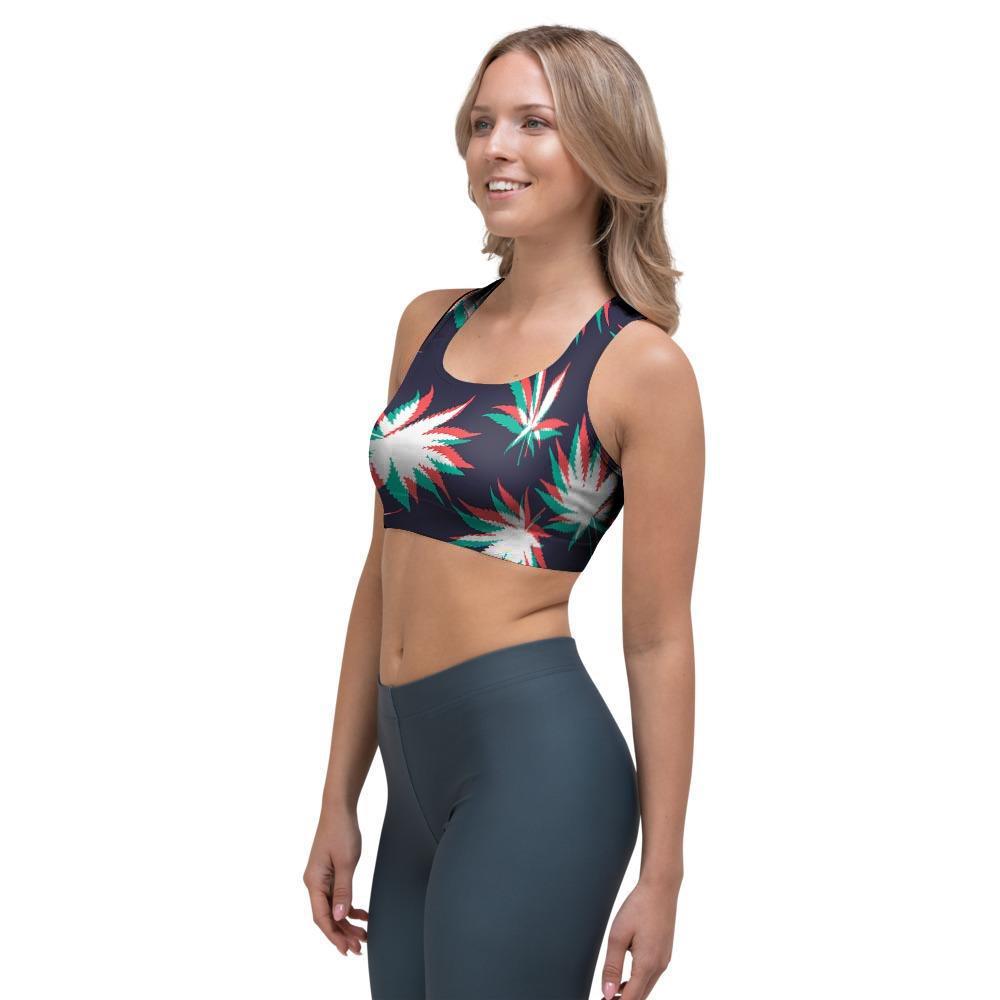 Reggae Leaf Psychedelic Sports Bra-grizzshop