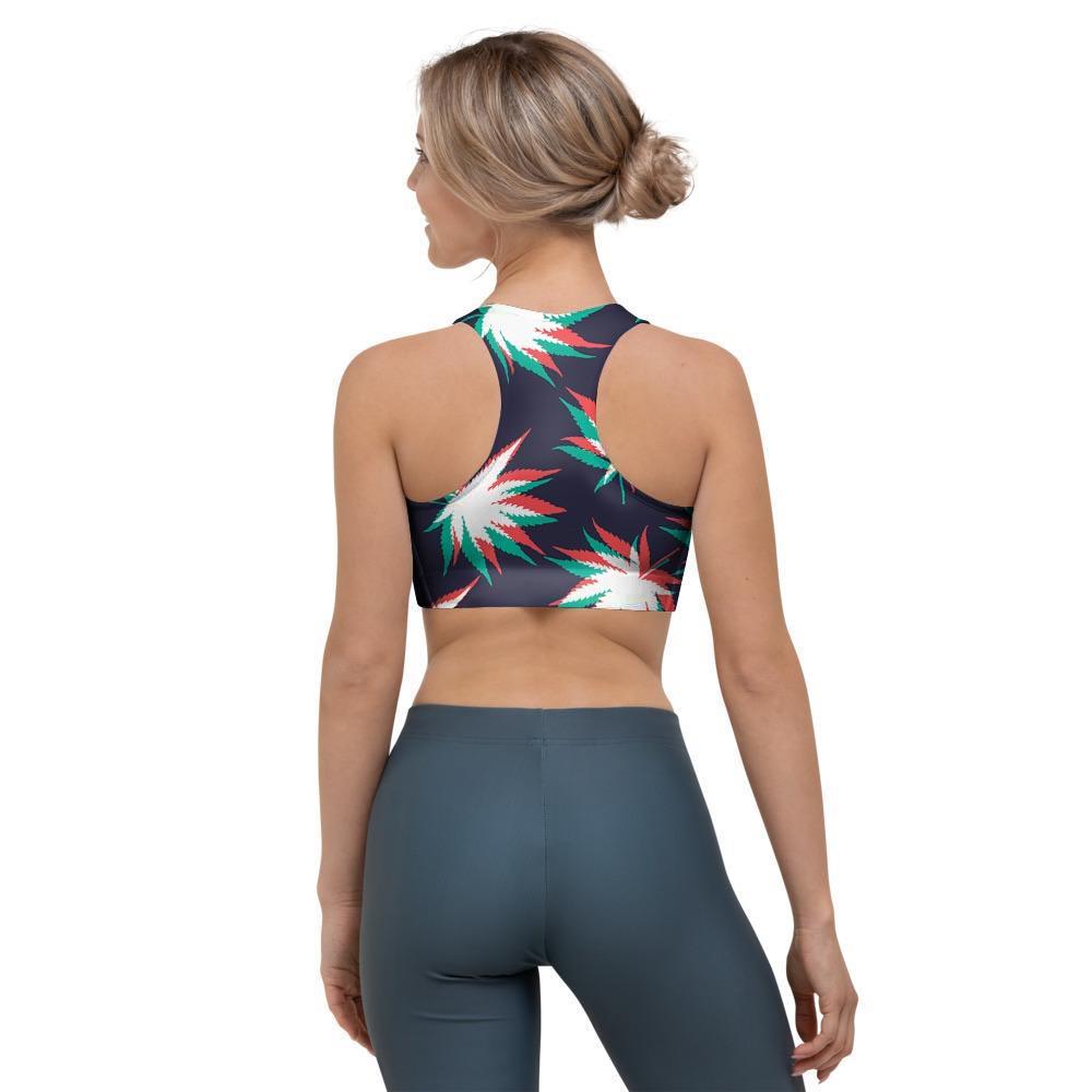 Reggae Leaf Psychedelic Sports Bra-grizzshop