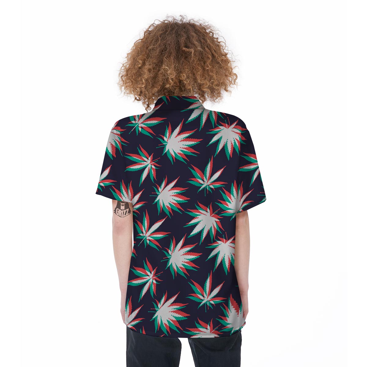 Reggae Leaf Psychedelic Women's Short Sleeve Shirts-grizzshop