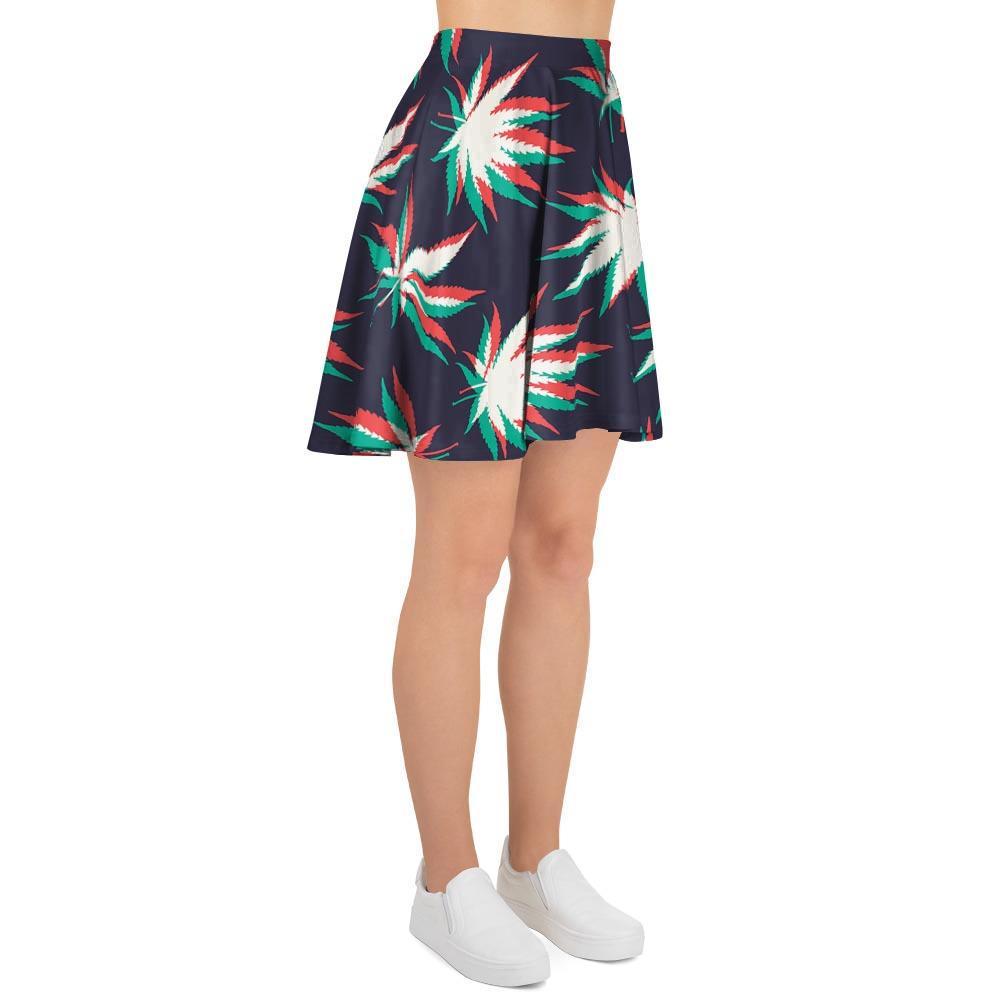 Reggae Leaf Psychedelic Women's Skirt-grizzshop