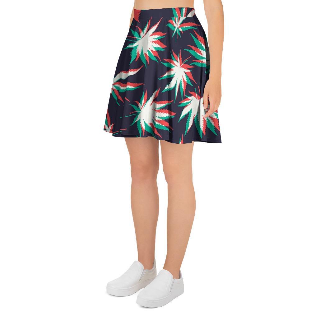 Reggae Leaf Psychedelic Women's Skirt-grizzshop