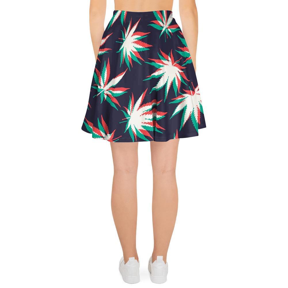 Reggae Leaf Psychedelic Women's Skirt-grizzshop