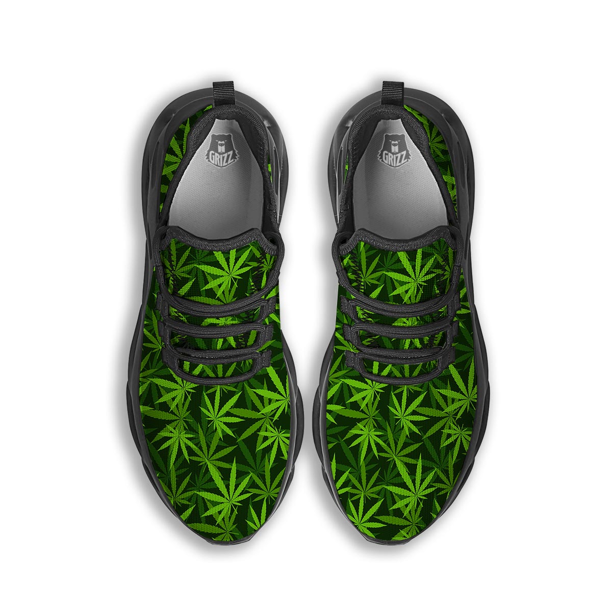Reggae Leaf Rasta Black Running Shoes-grizzshop