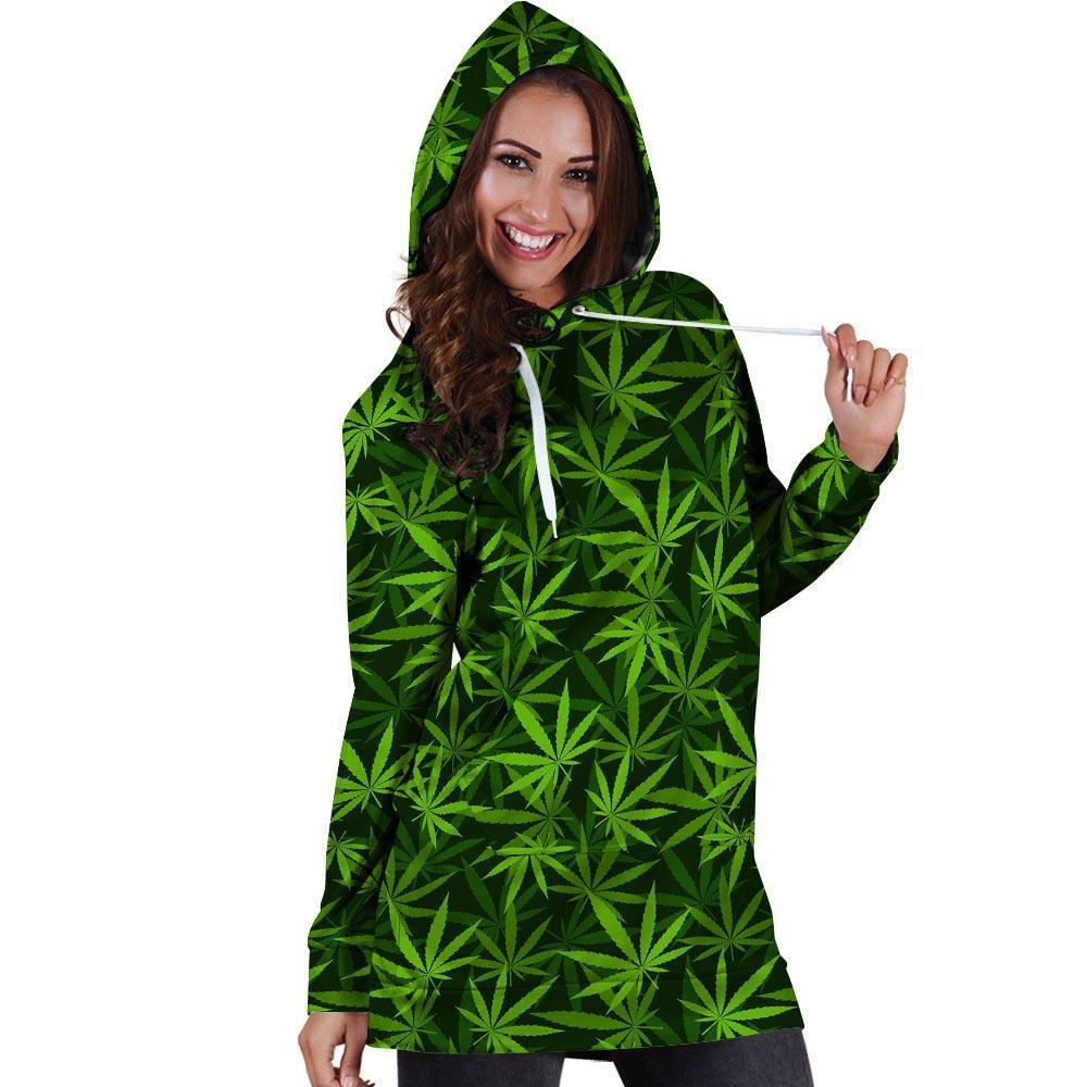 Reggae Leaf Rasta Hoodie Dress-grizzshop