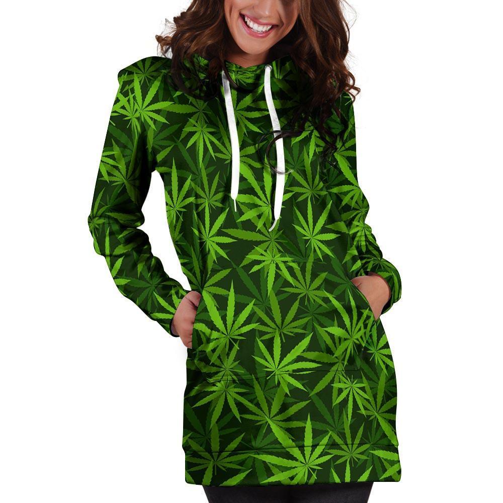 Reggae Leaf Rasta Hoodie Dress-grizzshop