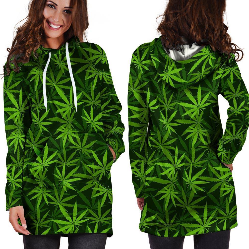 Reggae Leaf Rasta Hoodie Dress-grizzshop