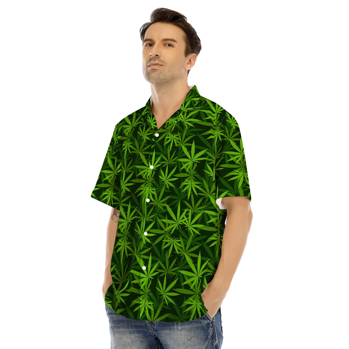 Reggae Leaf Rasta Men’s Hawaiian Shirt-grizzshop