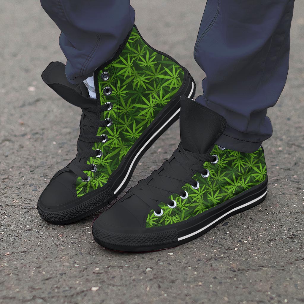 Reggae Leaf Rasta Men's High Top Shoes-grizzshop