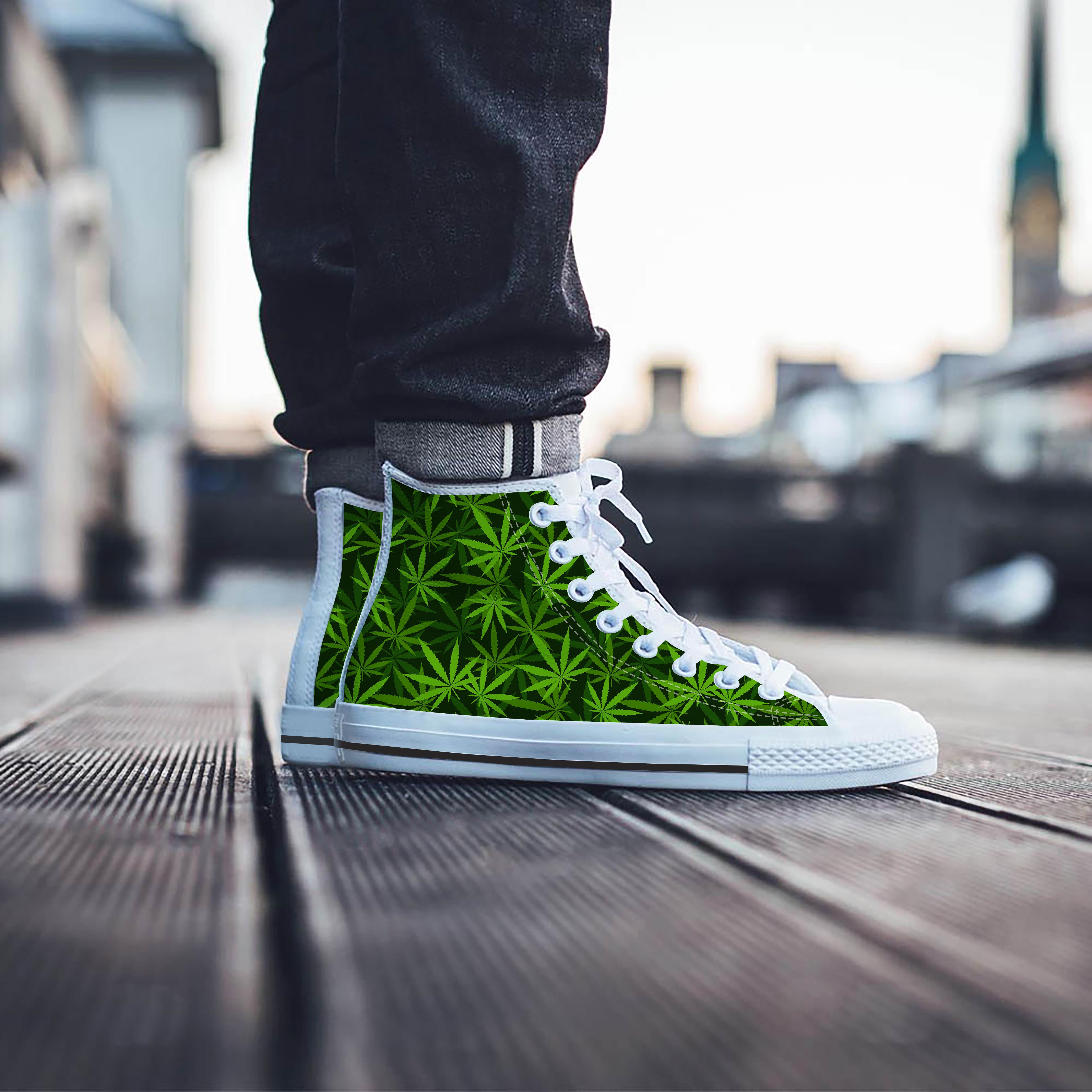 Reggae Leaf Rasta Men's High Top Shoes-grizzshop