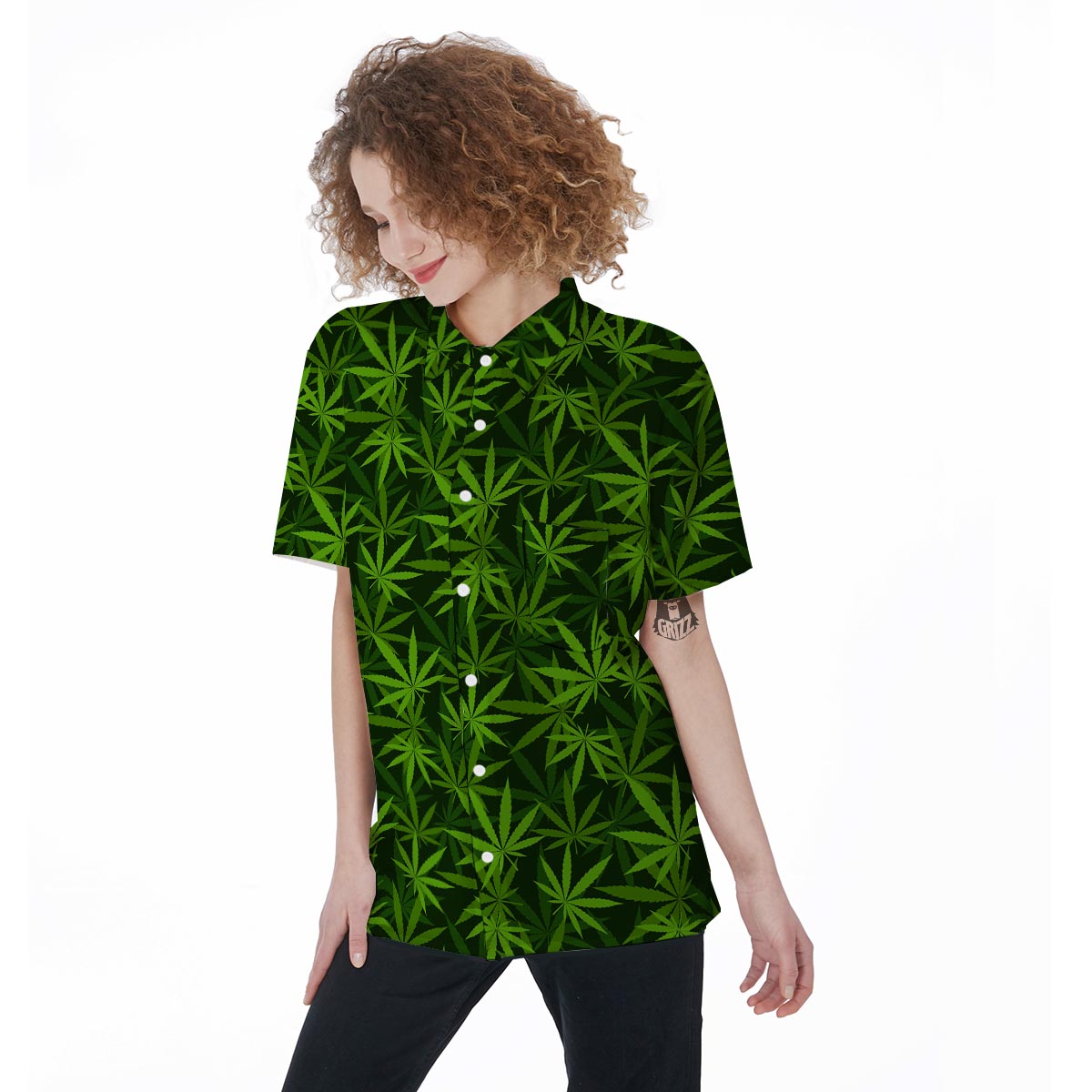 Reggae Leaf Rasta Women's Short Sleeve Shirts-grizzshop