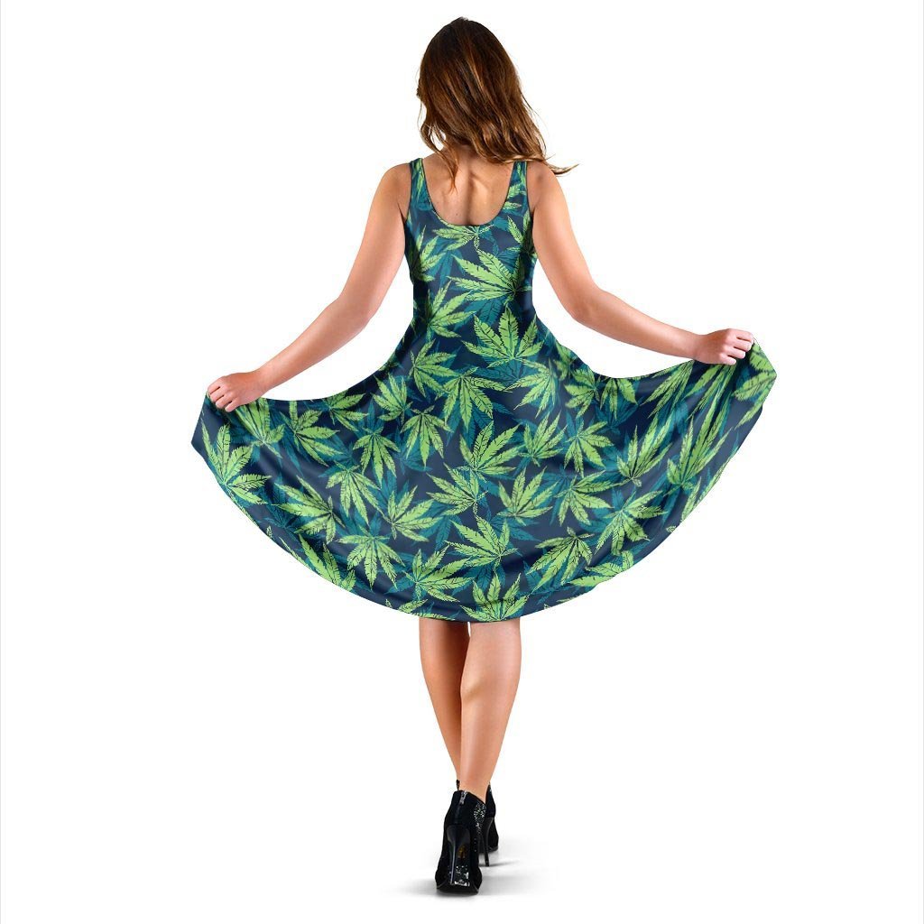 Reggae Leaf Tropical Dress-grizzshop