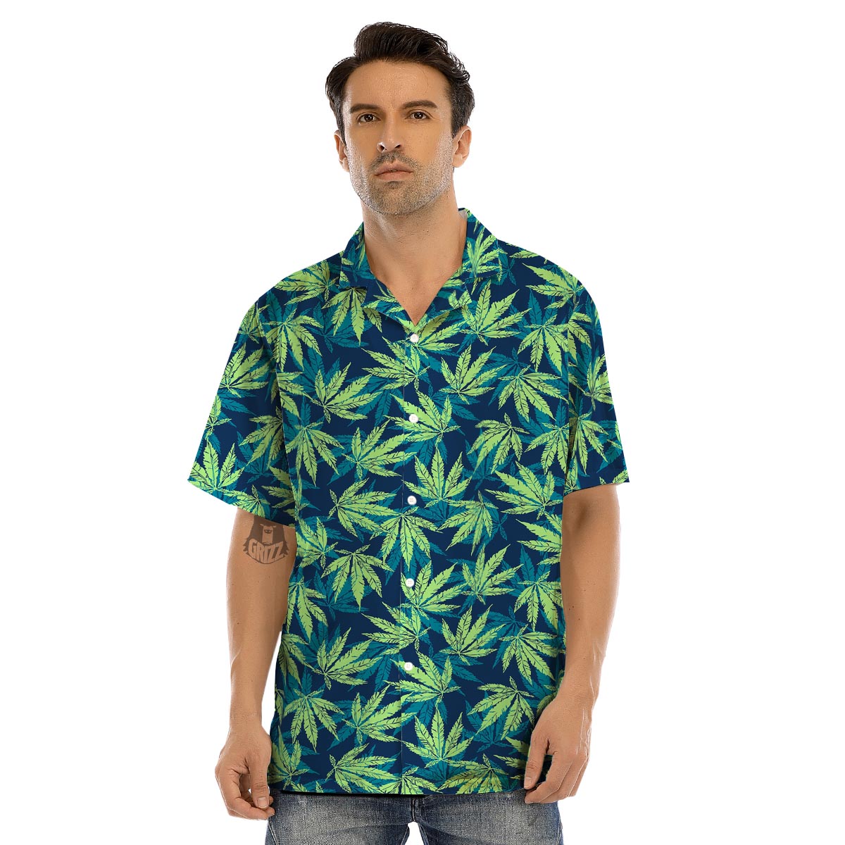 Reggae Leaf Tropical Men’s Hawaiian Shirt-grizzshop