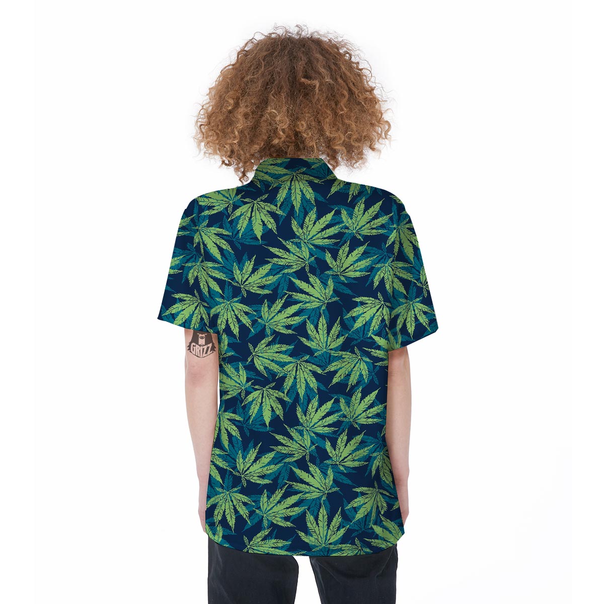 Reggae Leaf Tropical Women's Short Sleeve Shirts-grizzshop