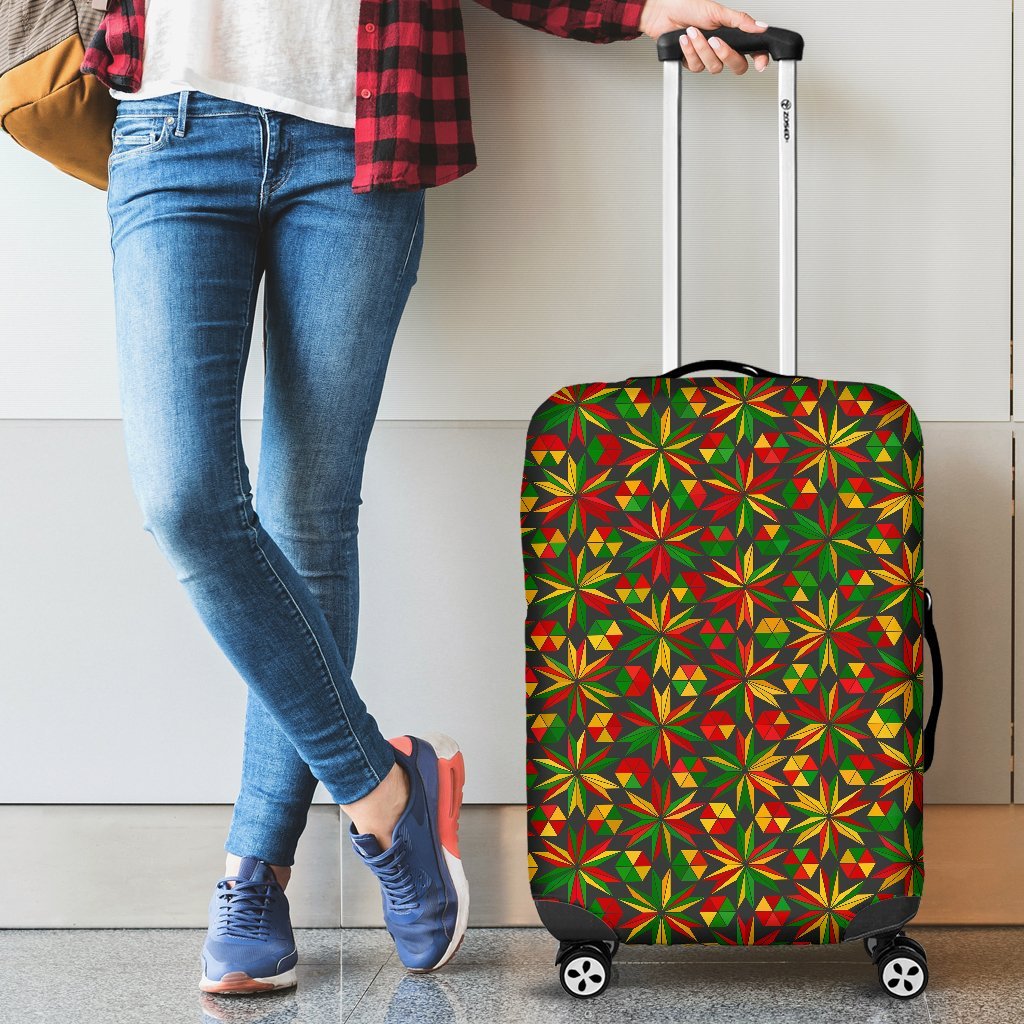 Reggae Rasta Pattern Print Luggage Cover Protector-grizzshop