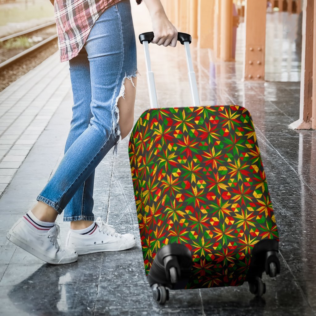 Reggae Rasta Pattern Print Luggage Cover Protector-grizzshop