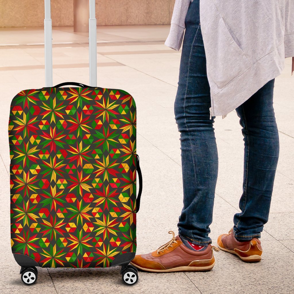 Reggae Rasta Pattern Print Luggage Cover Protector-grizzshop