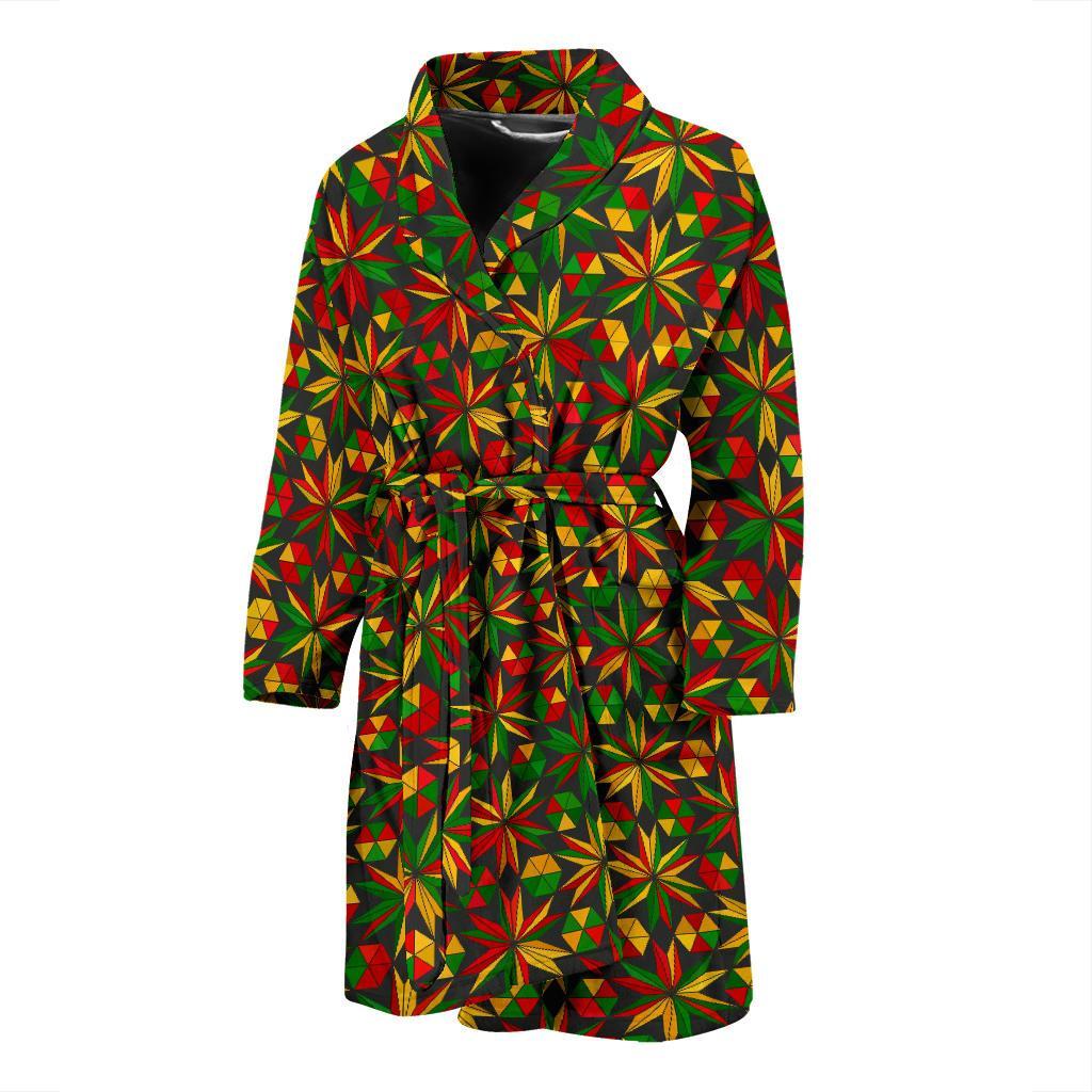 Reggae Rasta Pattern Print Men Long Robe-grizzshop