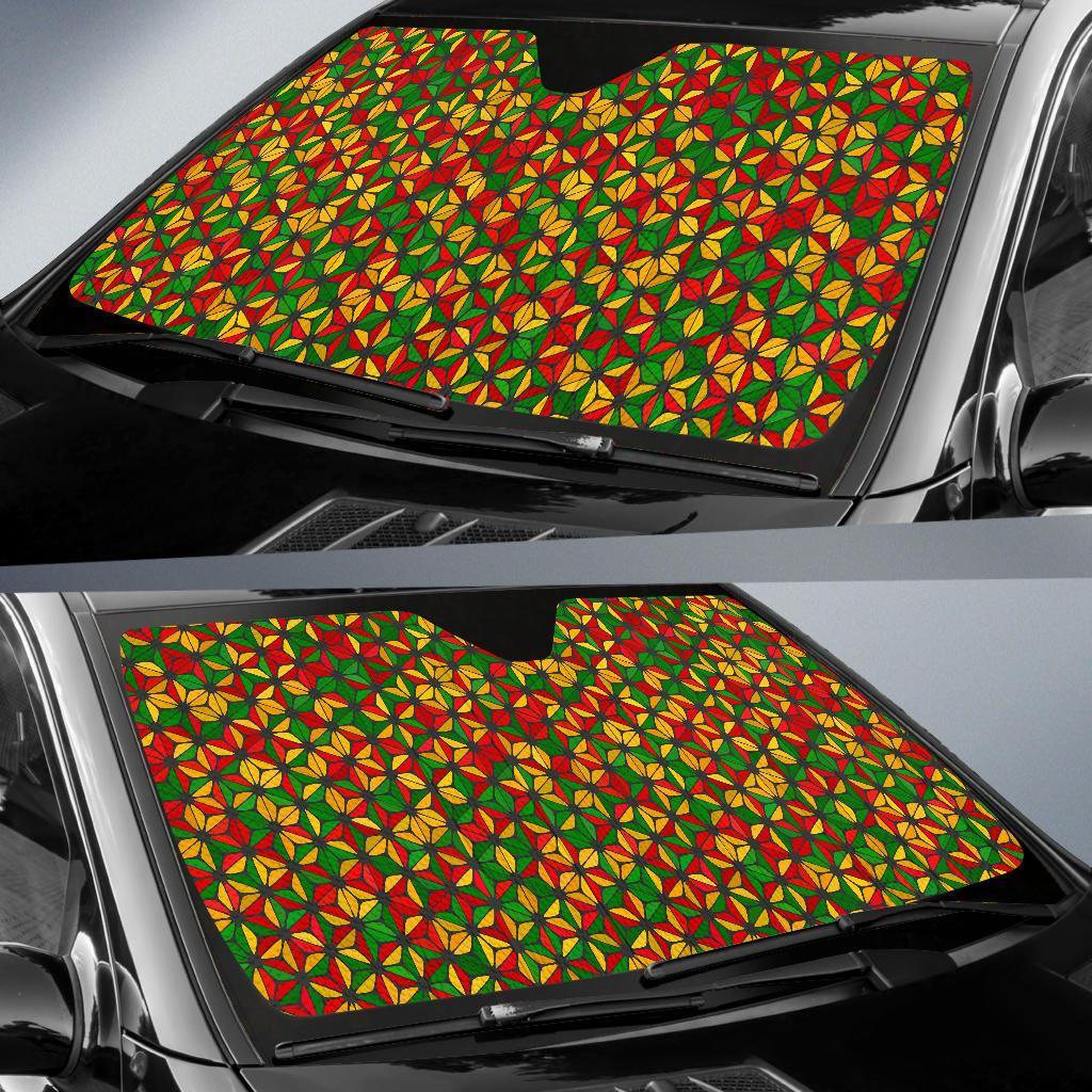 Reggae Rasta Print Pattern Car Sun Shade-grizzshop