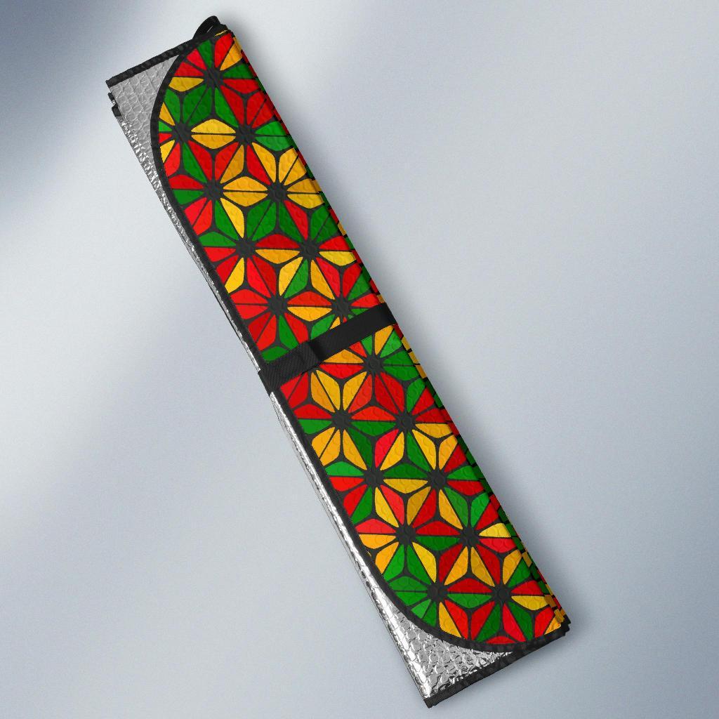 Reggae Rasta Print Pattern Car Sun Shade-grizzshop