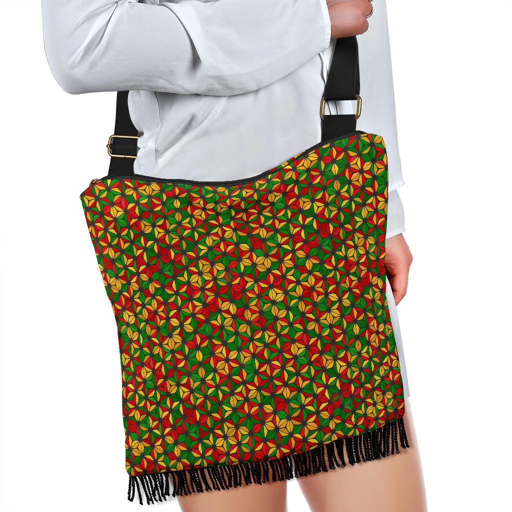 Reggae Rasta Print Pattern Crossbody Bags-grizzshop