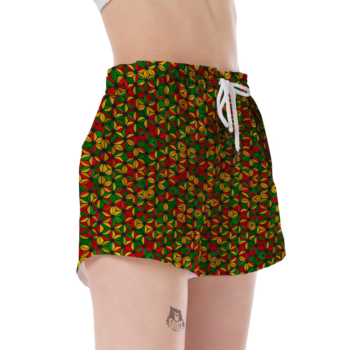 Reggae Rasta Print Pattern Women's Shorts-grizzshop