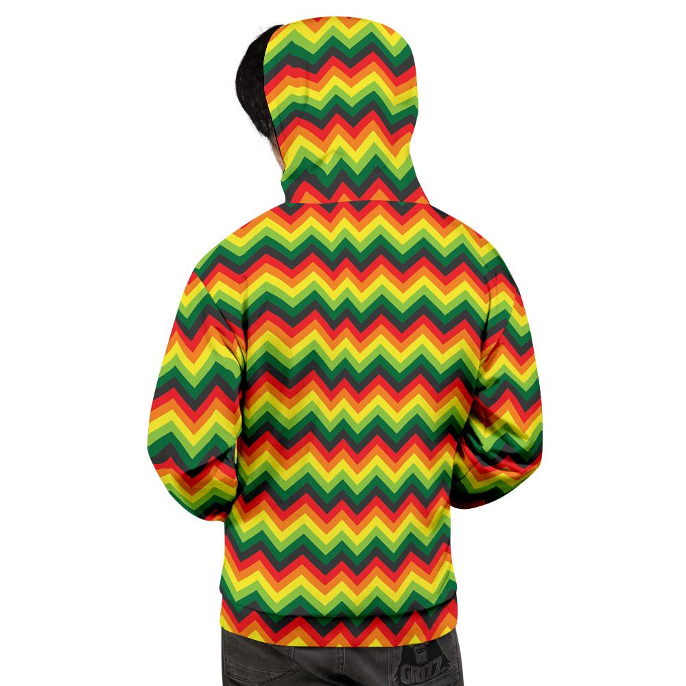 Reggae Zig Zag Print Pattern Men's Hoodie-grizzshop