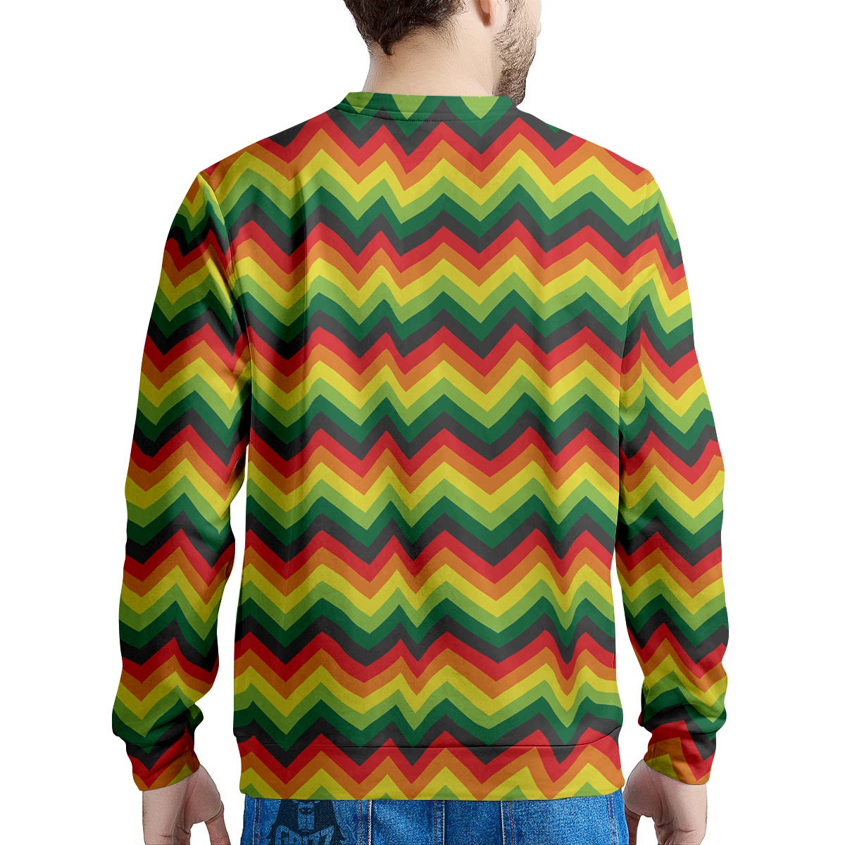 Reggae Zig Zag Print Pattern Men's Sweatshirt-grizzshop