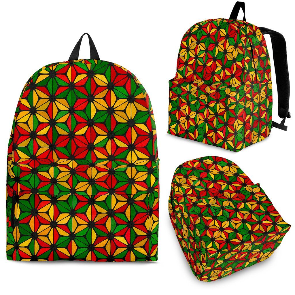 Reggae Rasta Print Pattern Premium Backpack-grizzshop
