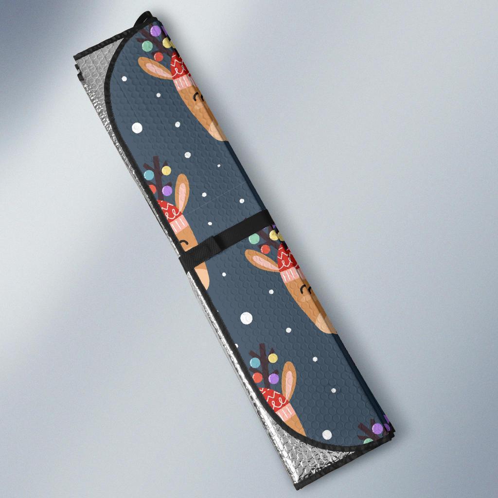 Reindeer Christmas Print Pattern Car Sun Shade-grizzshop