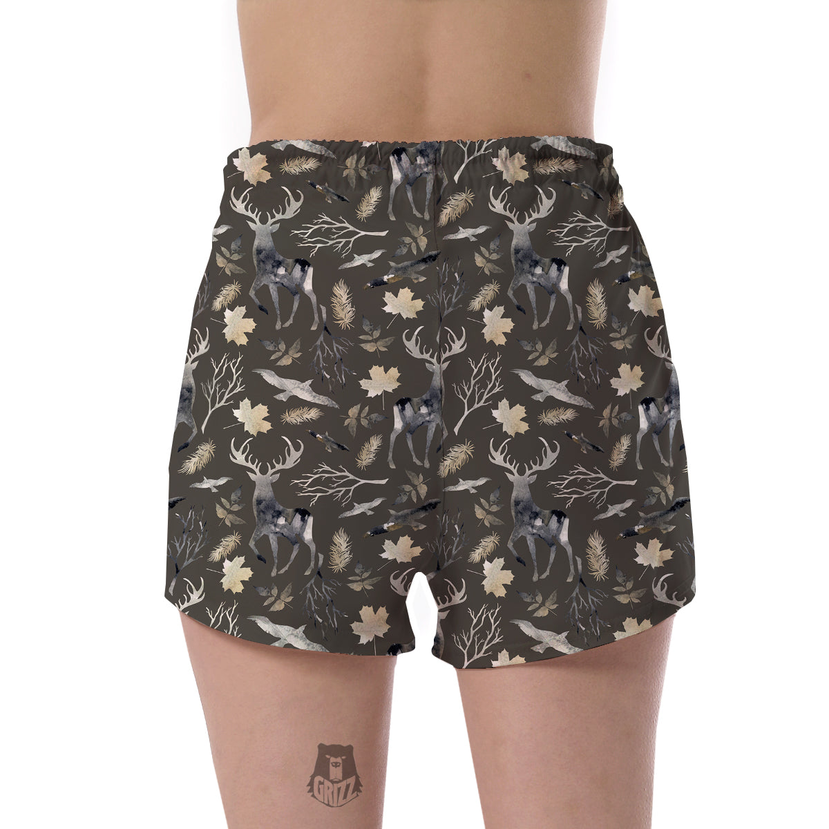 Reindeer Pattern Print Women's Shorts-grizzshop
