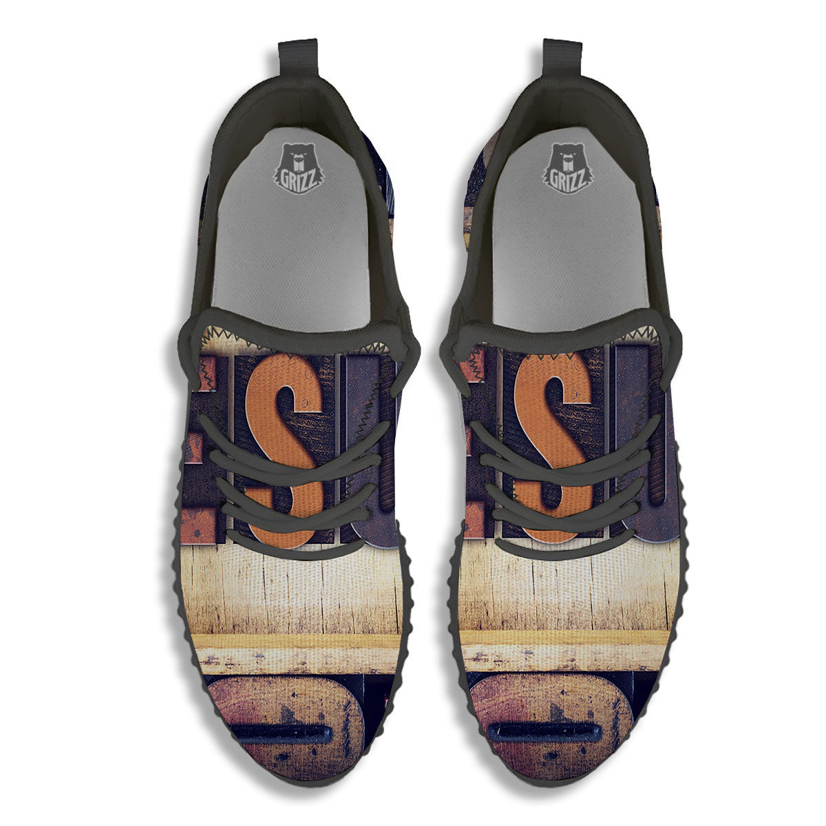 Religious Jesus Words Print Black Walking Shoes-grizzshop