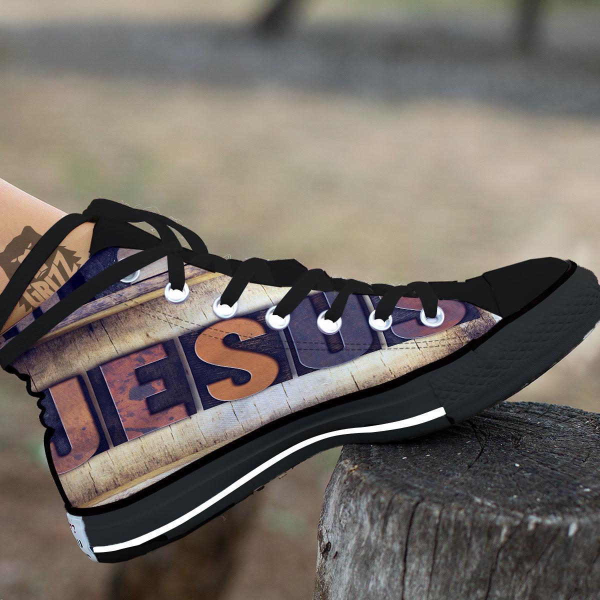 Religious Jesus Words Print High Top Shoes-grizzshop