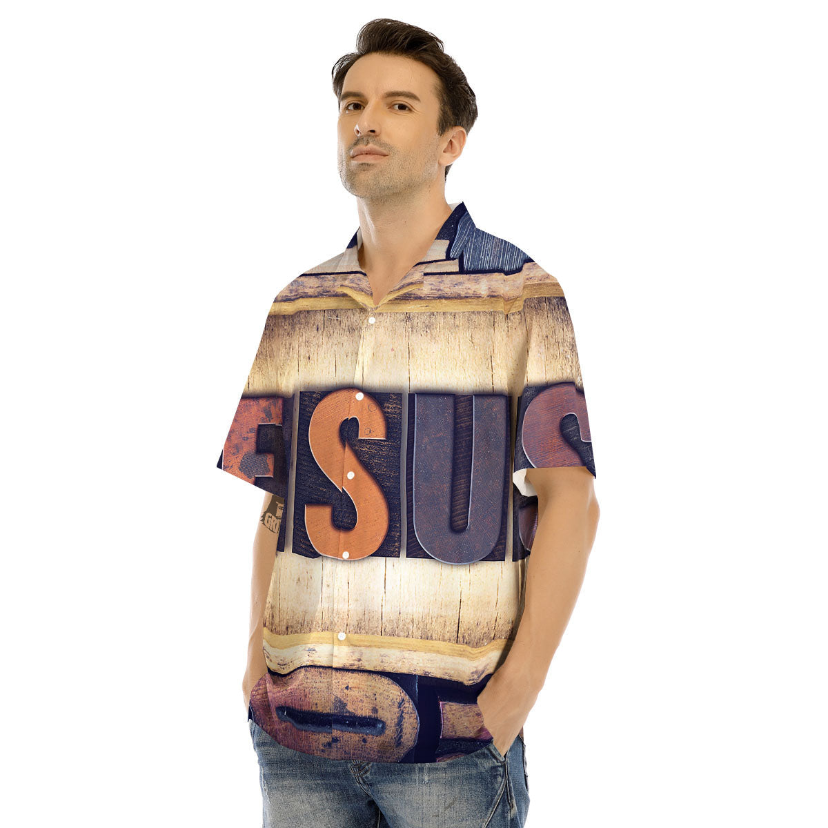 Religious Jesus Words Print Men's Hawaiian Shirt-grizzshop