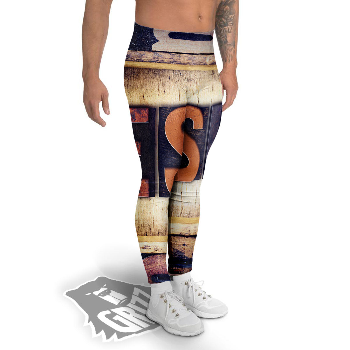 Religious Jesus Words Print Men's Leggings-grizzshop
