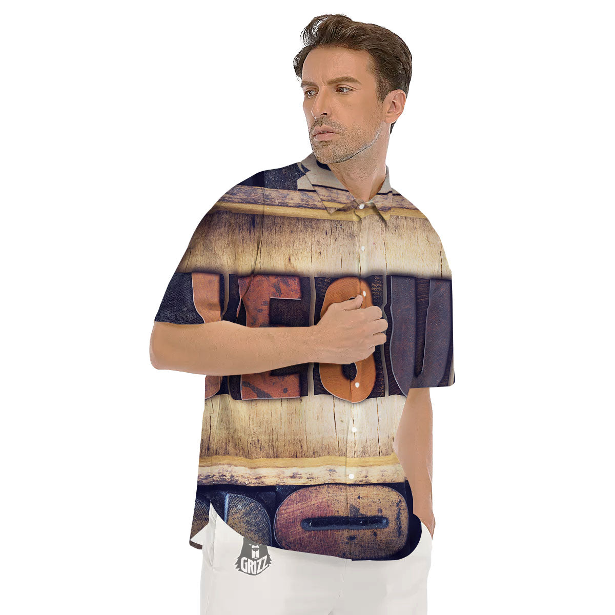Religious Jesus Words Print Men's Short Sleeve Shirts-grizzshop