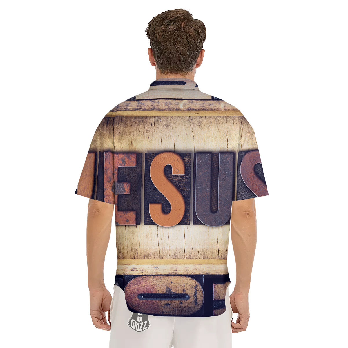 Religious Jesus Words Print Men's Short Sleeve Shirts-grizzshop
