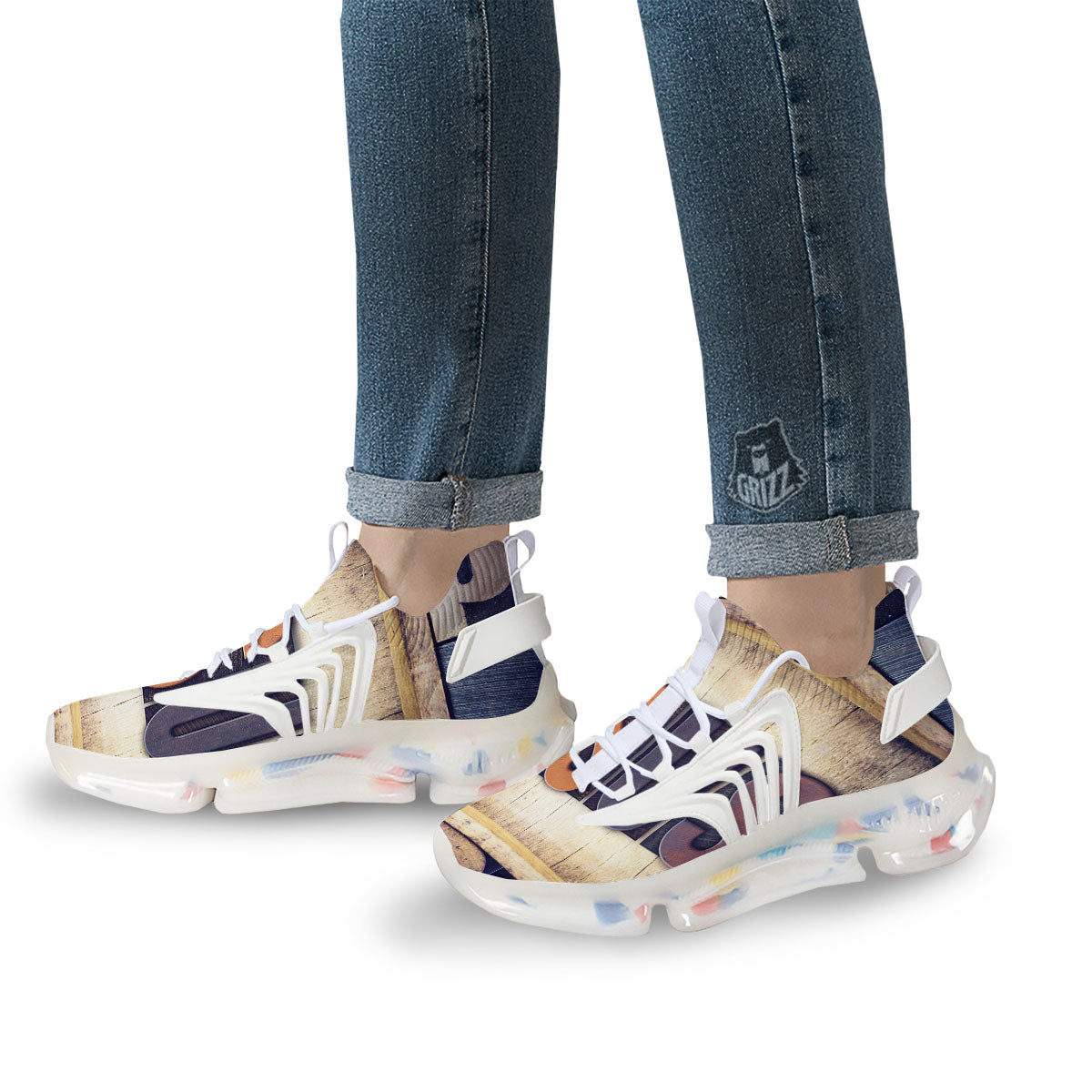 Religious Jesus Words Print White Gym Shoes-grizzshop