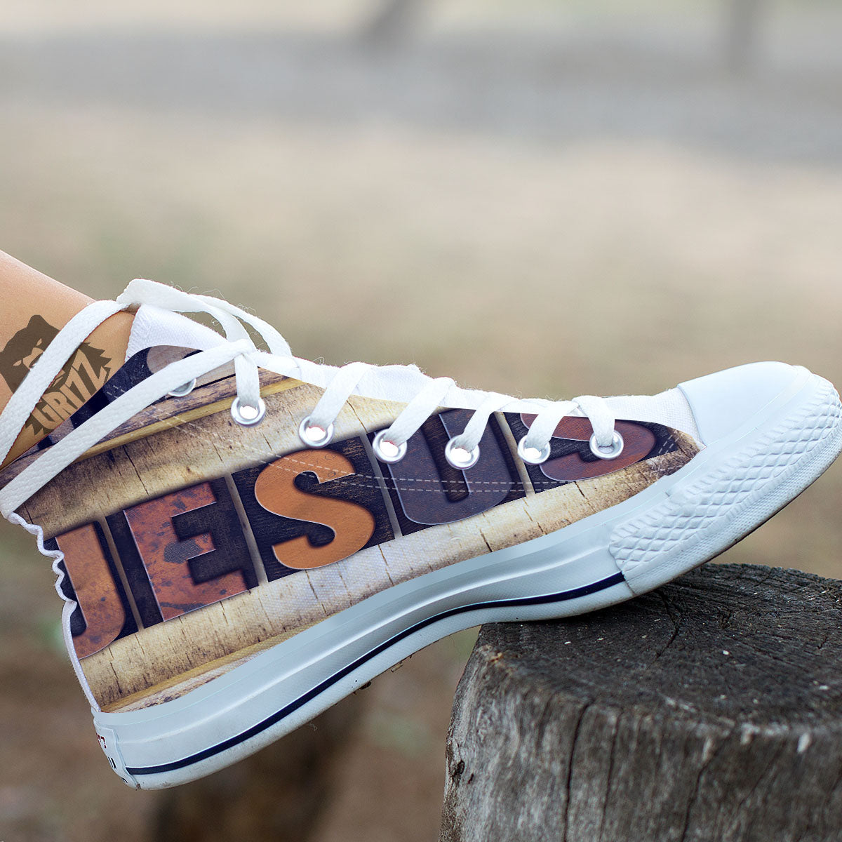 Religious Jesus Words Print White High Top Shoes-grizzshop