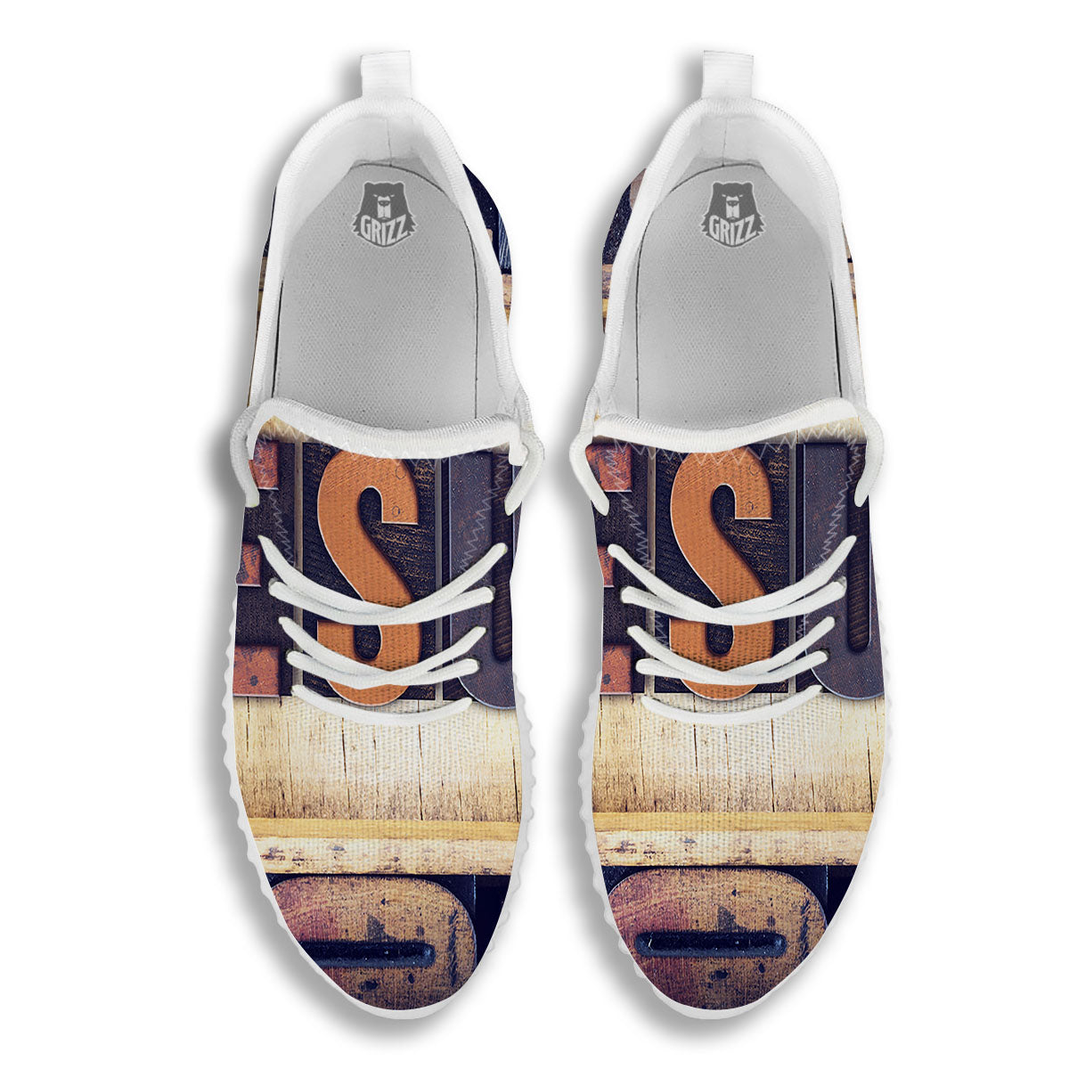 Religious Jesus Words Print White Walking Shoes-grizzshop