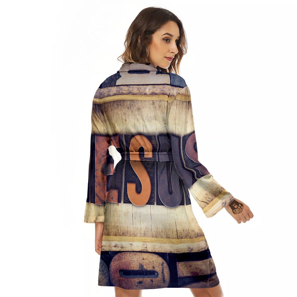Religious Jesus Words Print Women's Robe-grizzshop