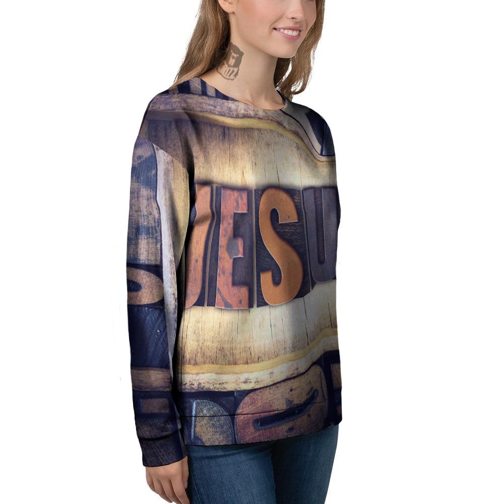 Religious Jesus Words Print Women's Sweatshirt-grizzshop