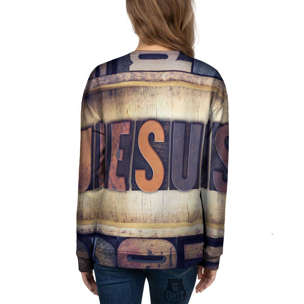 Religious Jesus Words Print Women's Sweatshirt-grizzshop