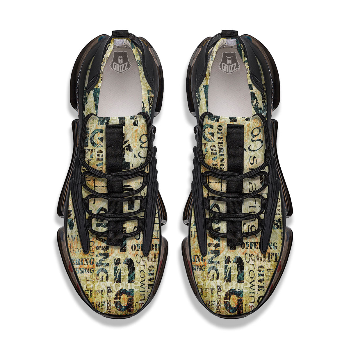 Religious Words Tithing And Giving Print Black Gym Shoes-grizzshop