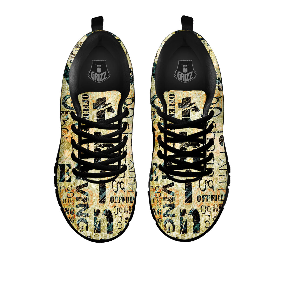 Religious Words Tithing And Giving Print Black Sneaker-grizzshop