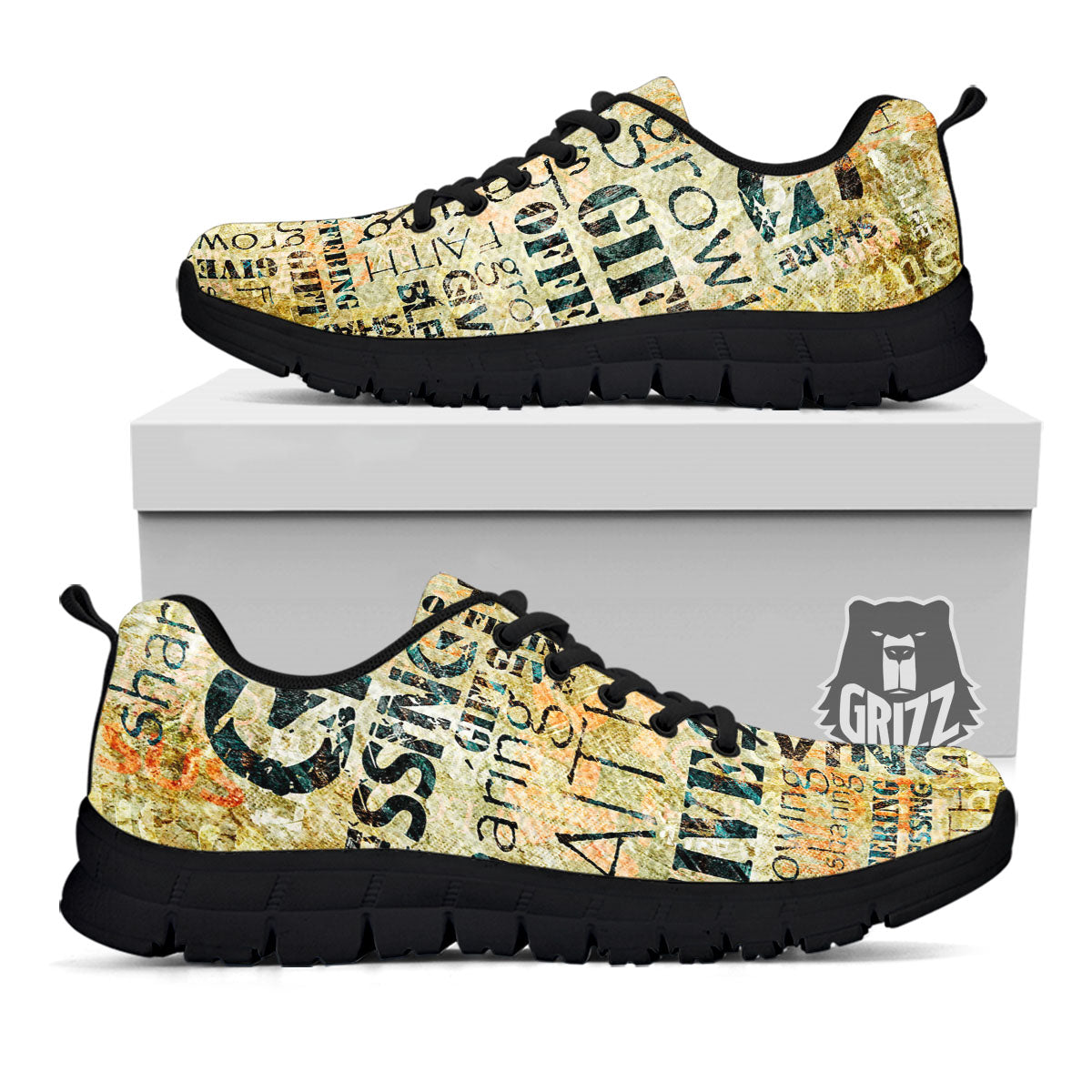 Religious Words Tithing And Giving Print Black Sneaker-grizzshop
