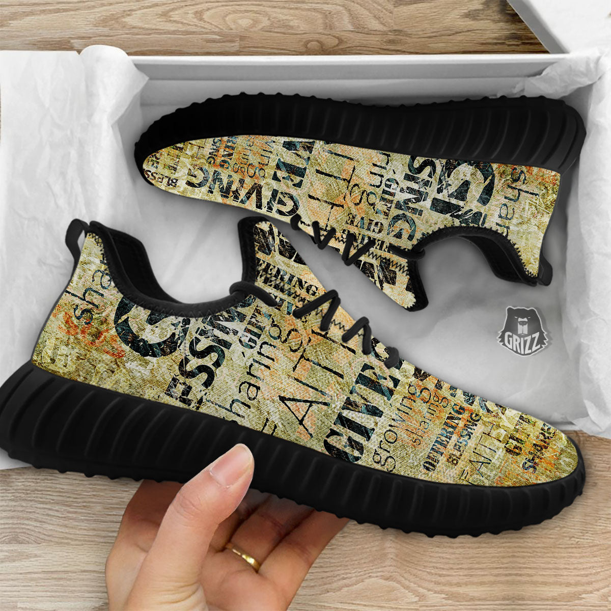 Religious Words Tithing And Giving Print Black Walking Shoes-grizzshop