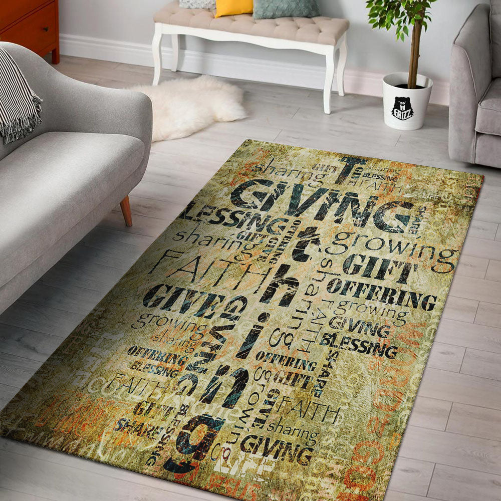 Religious Words Tithing And Giving Print Floor Mat-grizzshop