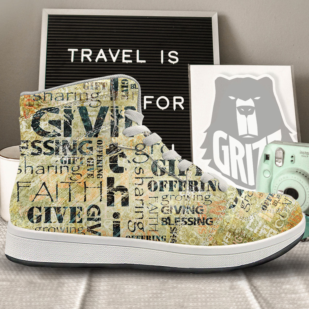 Religious Words Tithing And Giving Print High Top Sneakers-grizzshop